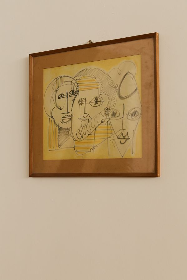 Cubist Mixed Media On Paper