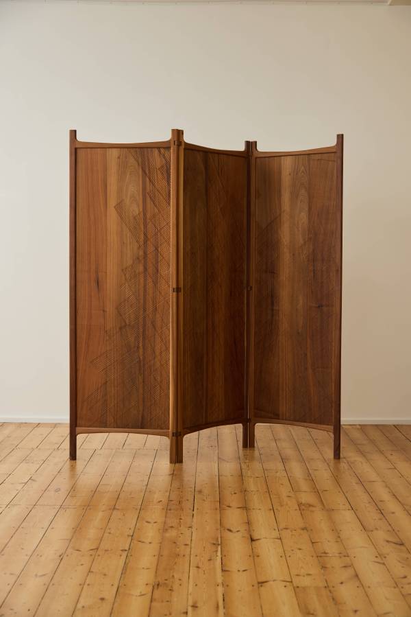 Sculptural Walnut Screen