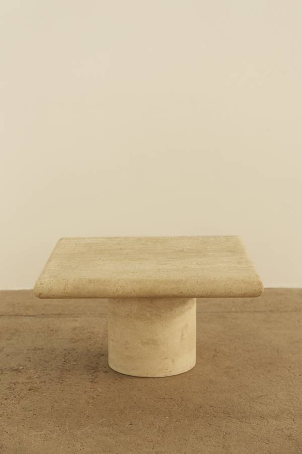 Travertine Side Table